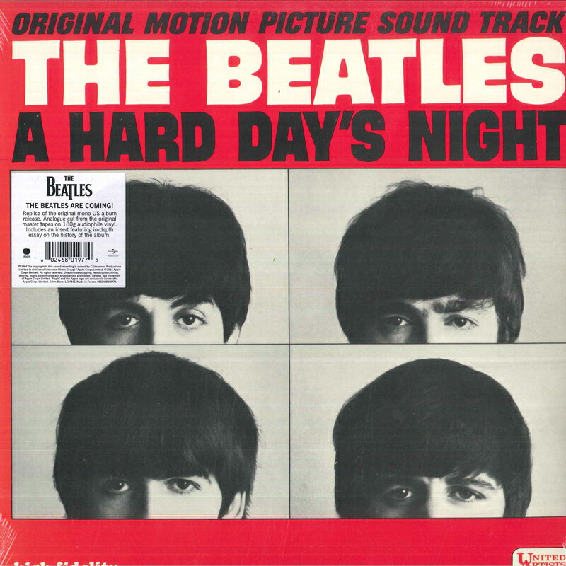 【新品】ワールドワイドLP Beatles A Hard Days Night (Original Motion Picture Sound Tr 0602468019770 United Artists Recor /00260