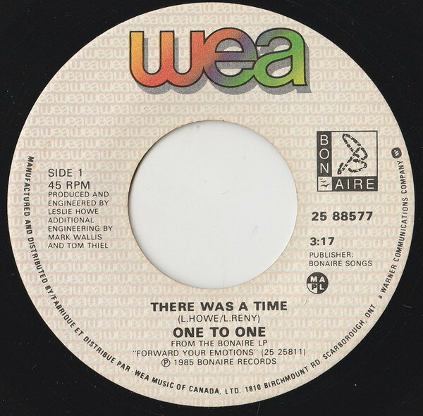 Artist Name: J - 【中古】7” One To One There Was A Time 2588577 WEA /00080