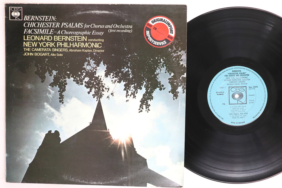 【中古】LP レナード・バーンスタイン, ニュ バーンスタイン チチェスター詩篇 72374 CBS /00260 recordcity-11115899 RECORD CITY 楽天市場店 パッケージ画像