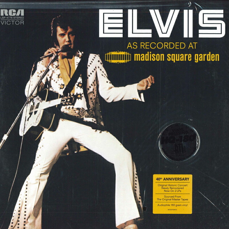 【新品】米2LP Elvis Presley Elvis As Recorded At Madison Square Garden 88725475941 RCA, Legacy, RCA Victor /00520