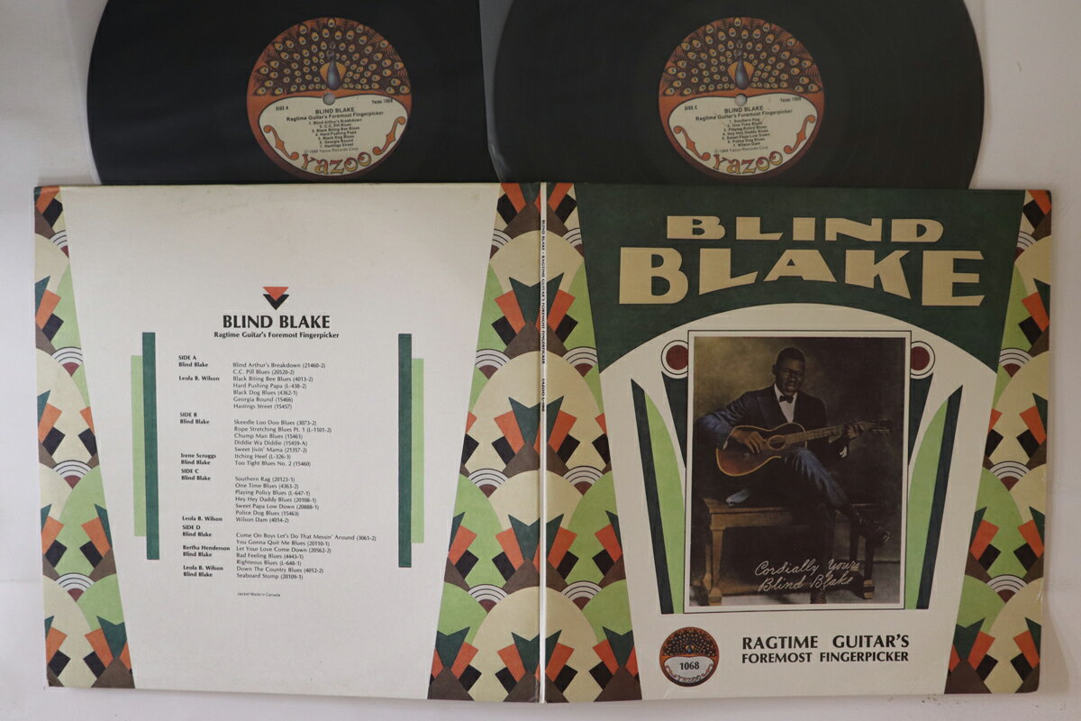 【中古】2LP Blind Blake Ragtime Guitars Foremost Fingerpicker L1068 YAZOO US Vinyl /00660