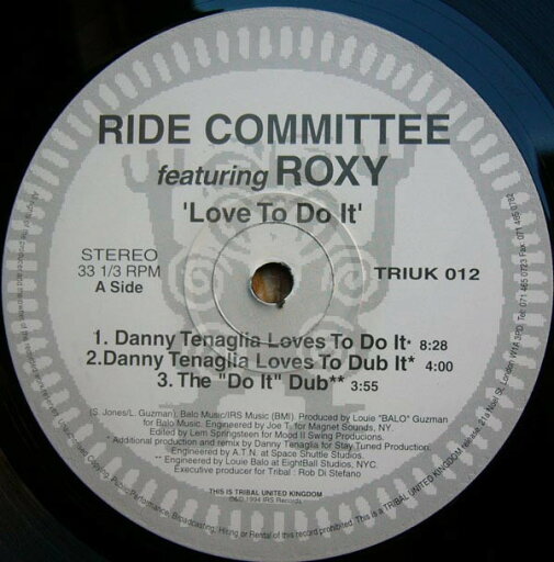 【中古】英12” Ride Committee, Roxy Love To Do It TRIUK012 TRIBAL UNITED KINGDO /00250 【中古】英12” Ride Committee, Roxy Love To Do It TRIUK012 TRIBAL UNITED KINGDO /00250