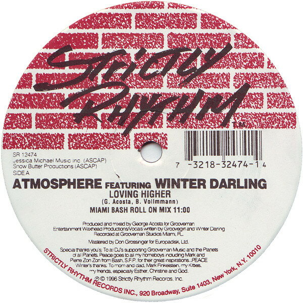 【中古】米12” Atmosphere, Winter Darling Loving Higher SR12474 Strictly Rhythm /00250