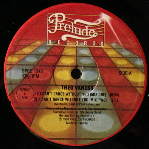 12” Theo Vaness / Unlimited Touch, I Cant Dance Without You / Reach Out (Everlasting L SPEC1343 Prelude Records /00250