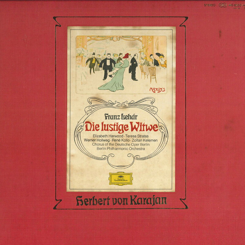 【中古】2LP Karajan, Berlin Philharmonic O Lehar Die Lustige Witwe MG80334 DEUTSCHE ...
