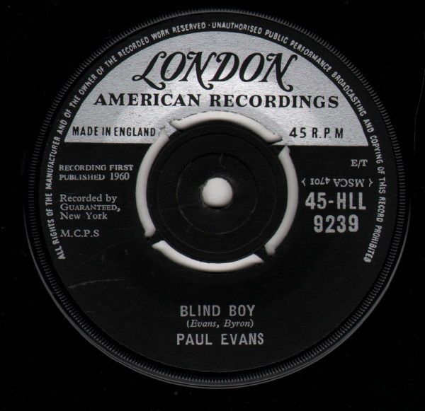 英7” Paul Evans Hushabye Little Guitar 45HLL9239 London Records, Lond /00080