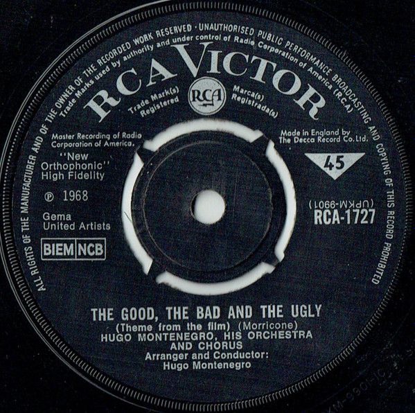 【中古】英7” Hugo Montenegro, His Orchestra The Good, The Bad And The Ugly RCA1727 RCA Victor /00080