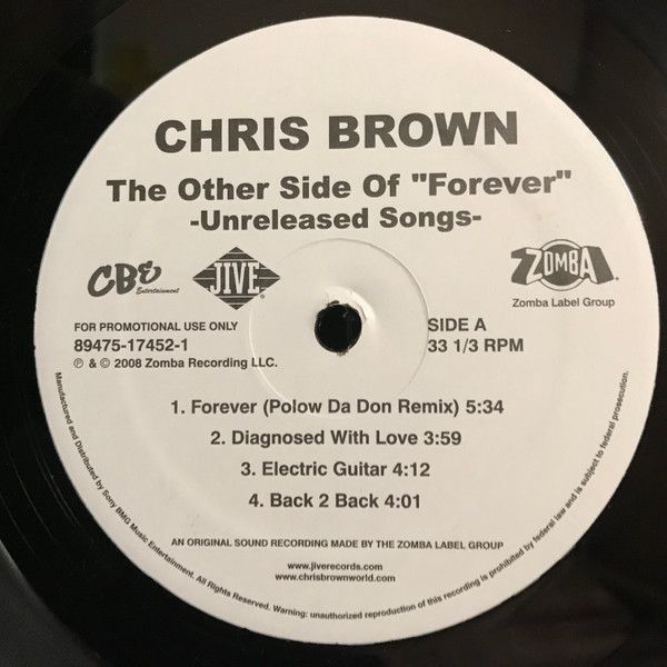 ・アーティスト Chris Brown ・タイトル The Other Side Of "Forever" -Unreleased Songs- ・レーベル・型番 CBE Entertainment, Jive, Zomba Label G...