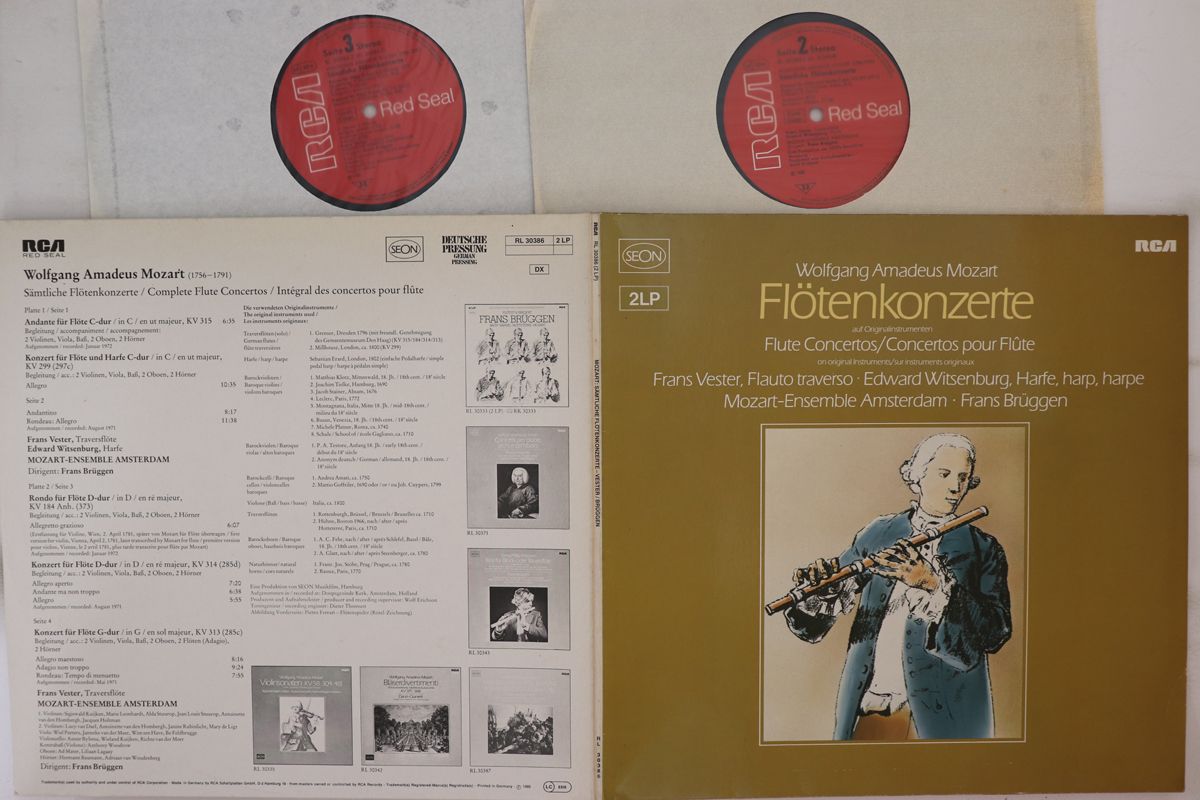 【中古】独2LP ブリュッヘン,アムステルダム・ モーツァルト フルート協奏曲全集,アンダンテハ長調 K3 RL30386 SEON /00660