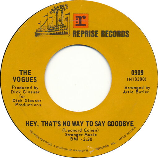 【中古】米7” Vogues Hey, Thats No Way To Say Goodbye / Over The Rainbow 0909 Reprise Records /00080 【中古】米7” Vogues Hey, Thats No Way To Say Goodbye / Over The Rainbow 0909 Reprise Records /00080