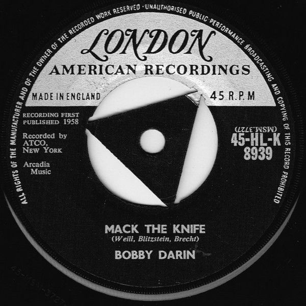 【中古】英7” Bobby Darin Mack The Knife 45HLK8939 London Records, Lond /00080