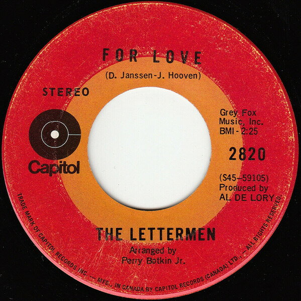 7” Lettermen For Love / She Cried 2820 Capitol Records /00080