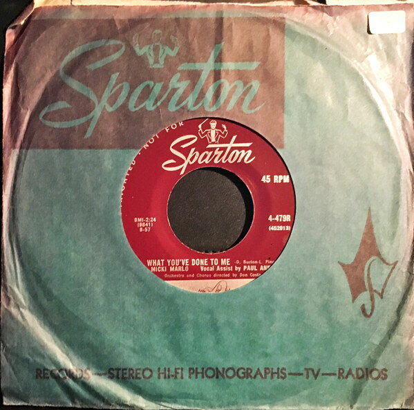 7” Micki Marlo Vocal Assist By Pa What Youve Done To Me 4479R Sparton /00080