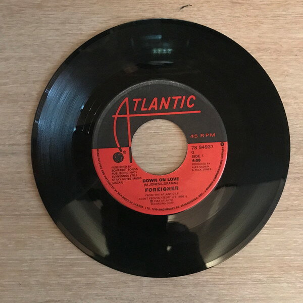 Artist Name: K - 【中古】7” Foreigner Down On Love 7894937 Atlantic /00080