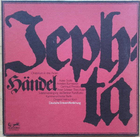 【中古】独4LP Georg Friedrich Handel Jephta, Oratorium Fur Soli, Chor Und Orchester I...