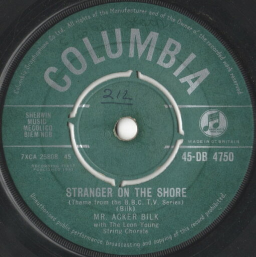 【中古】英7” Acker Bilk, The Leon Young Str Stranger On The Shore 45DB4750 Columbia /00080 【中古】英7” Acker Bilk, The Leon Young Str Stranger On The Shore 45DB4750 Columbia /00080