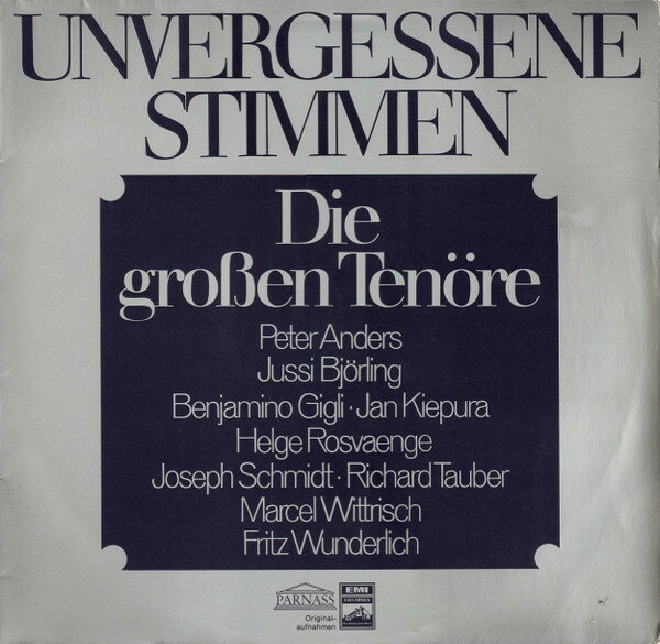 【中古】2discs LP Various Unvergessene Stimmen (Die Grossen Tenore) 62528 Parnass /00520