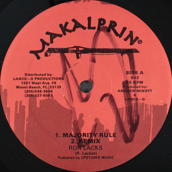 【中古】12” Ron Lacks / Jah Locks Majority Rule / Give Me Action NONE Makalprin /00250