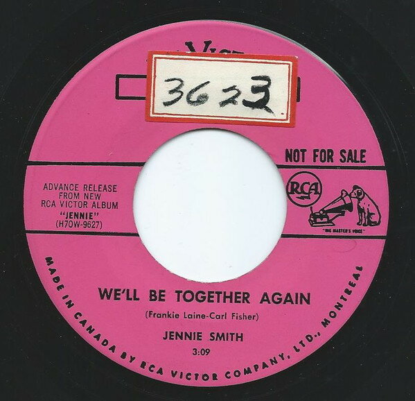 【中古】7” Jennie Smith Well Be Together Again 9627PROMO RCA Victor プロモ /00080