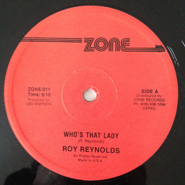 Artist Name: W - 【中古】12” Roy Reynolds / Positive Love Whos That Lady / That Lady Version ZONE011 Zone Records /00250