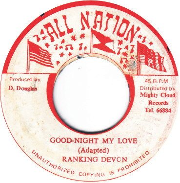【中古】7” Ranking Devon Good Night My Love NONE All Nation /00080
