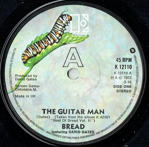 【中古】英7” Bread, David Gates The Guitar Man K12110 Elektra /00080 【中古】英7” Bread, David Gates The Guitar Man K12110 Elektra /00080