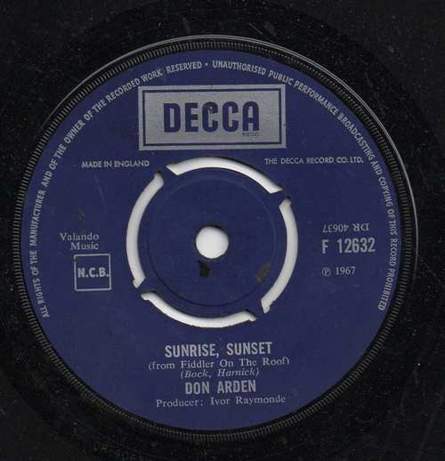 【中古】英7” Don Arden Sunrise, Sunset F12632 Decca /00080