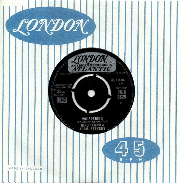 【中古】英7” Nino Tempo & April Stevens Whispering HLK9829 London Records, Lond /00080