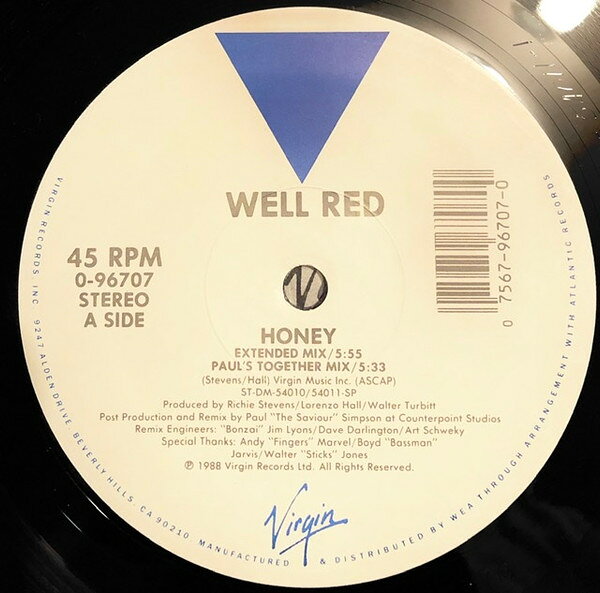 【中古】米12” Well Red Honey / Love Gone Crazy 096707 Virgin Records Ameri /00250