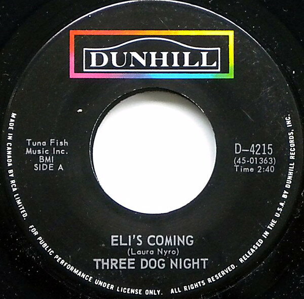 【中古】7” Three Dog Night Elis Coming D42