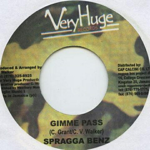 【新品】ジャマイカ7” Spragga Benz / Hunta Gimme Pass / Anyweh Very Huge /00048