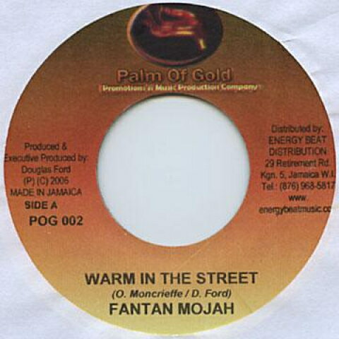 【新品】ジャマイカ7” Fantan Mojah / Ninja Ford Warm In The Street / Care For The Poor Palm Of Gold /00048