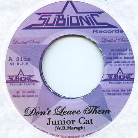 【新品】仏7” Junior Cat / Pinchers Dont Leave Them / Good Songs Subionic /00051