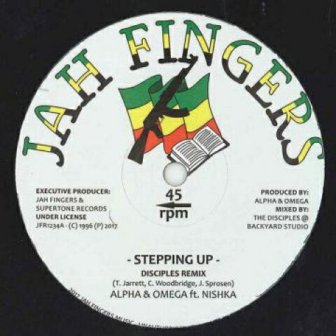 12” Alpha &amp; Omega, Nishka Stepping Up / Dub Mix 1 Dub Mix 2 JFR1234 Jah Fingers UK /00180