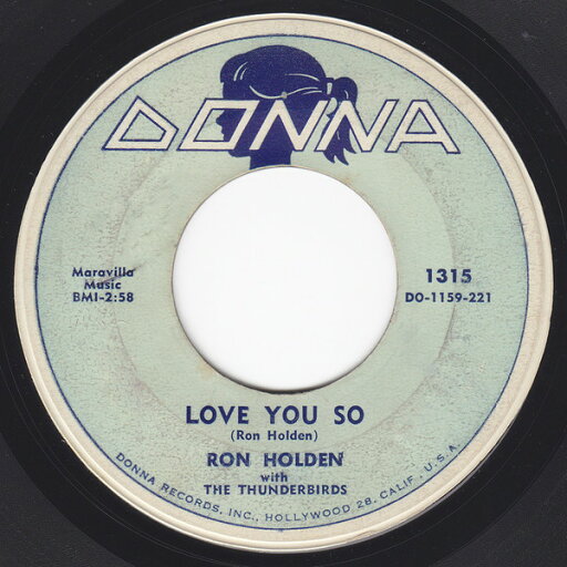 【中古】米7” Ron Holden, The Thunderbirds Love You So / My Babe 1315 Donna (3) /00080 【中古】米7” Ron Holden, The Thunderbirds Love You So / My Babe 1315 Donna (3) /00080