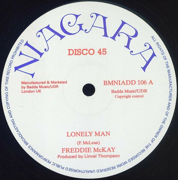 【中古】英12” Freddie McKay Lonely Man BMNIADD106 Niagara, Badda Music /00250