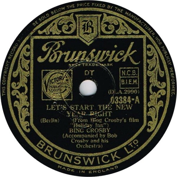 Other - 【中古】78RPM/SP Bing Crosby Lets Start The New Year / Hite Christmas 03384 BRUNSWICK /00500