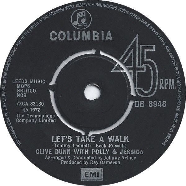 【中古】英7” Clive Dunn, Polly Dunn & Jessi Lets Take A Walk / Tell Us DB8948 Columbia /00080