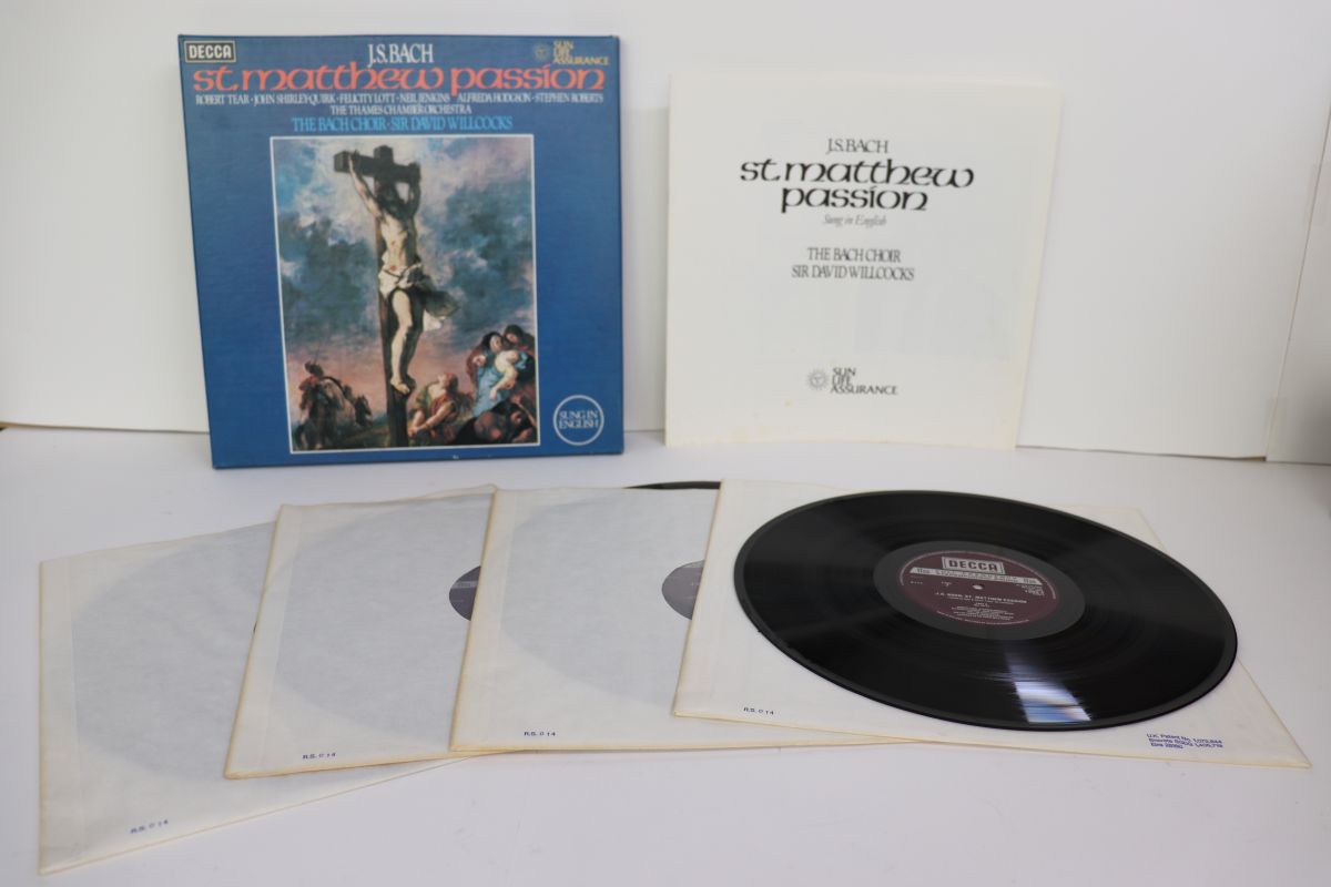 【中古】英4LP David Willcocks, Robert Tear, Bach, St. Matthew Passion D139D4 DECCA /0...
