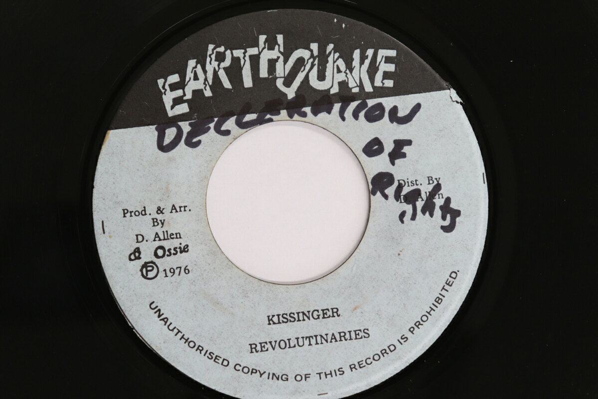 【中古】ジャマイカ7” Revolutionaries Kissinger / Death Sentance 3- 90 3165 Earthquake /00080