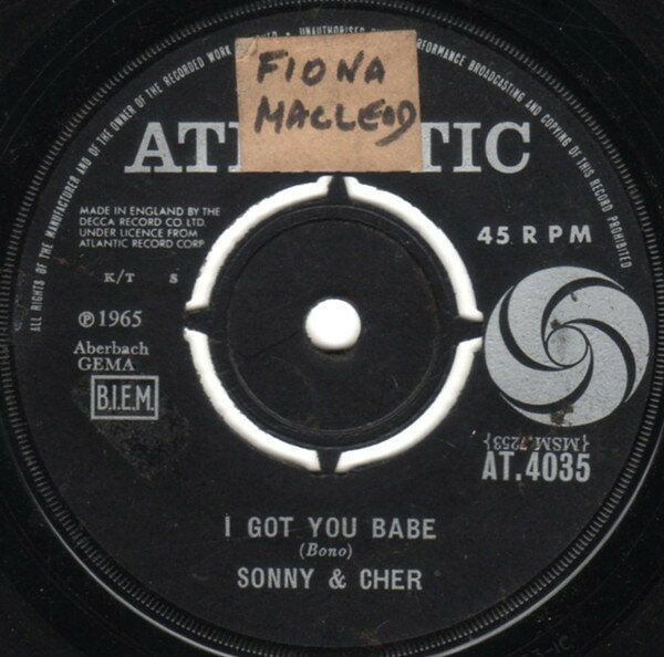Artist Name: B - 【中古】7” Sonny & Cher I Got You Babe AT4035 Atlantic /00080