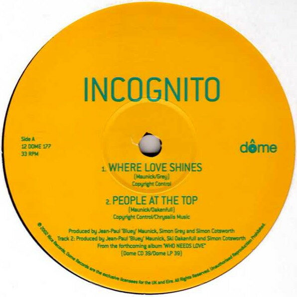 【中古】英12” Incognito Album Sampler 12DOME177 Dome Records /00250