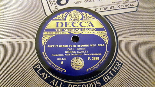 【中古】英78RPM/SP George Jackley Aint It Grand To Be Bloomin Well Dead F2926 Decca /00500 【中古】英78RPM/SP George Jackley Aint It Grand To Be Bloomin Well Dead F2926 Decca /00500