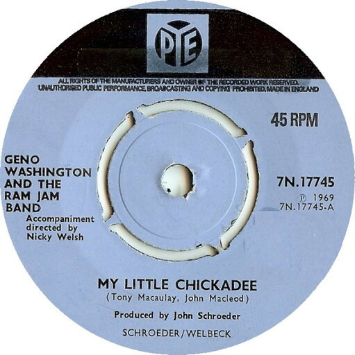 【中古】英7” Geno Washington & The Ram Jam My Little Chickadee 7N17745 Pye Records /00080 【中古】英7” Geno Washington & The Ram Jam My Little Chickadee 7N17745 Pye Records /00080