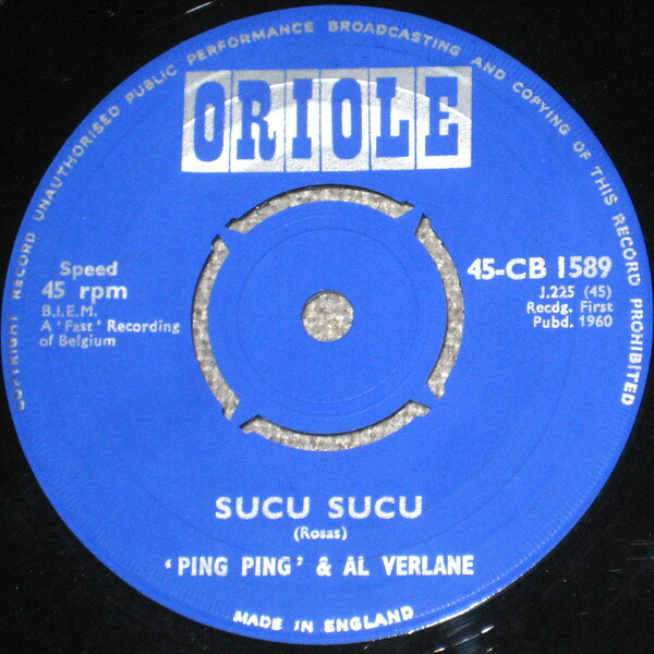 楽天レコードシティ 楽天市場店【中古】英7” Ping Ping, Al Verlane Sucu Sucu / Maria Della Montagna 45CB1589 Oriole /00080