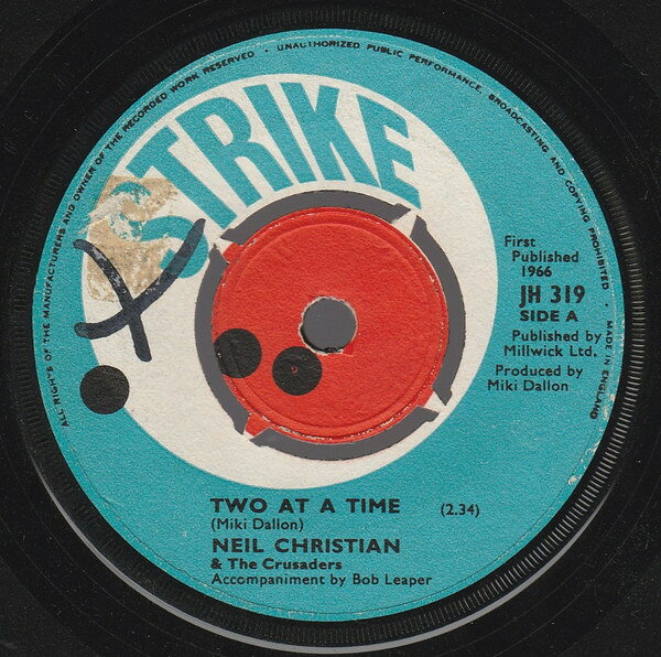 【中古】英7” Neil Christian &amp; The Crusaders Two At A Time JH319 Strike /00080