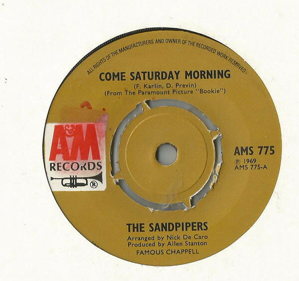 7” Sandpipers Come Saturday Morning AMS775 A&amp;M Records /00080