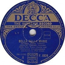 78RPM/SP Gracie Fields Bella Bella Marie / Au Revoir F8824 DECCA /00500