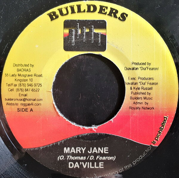 Artist Name: F - 【中古】ジャマイカ7” DaVille / Madd Anju Mary Jane / Hey Girl NONE Builders /00080