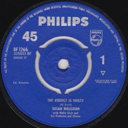【中古】英7” Susan Maughan The Verdict Is Guilty BF1266 Philips /00080 【中古】英7” Susan Maughan The Verdict Is Guilty BF1266 Philips /00080